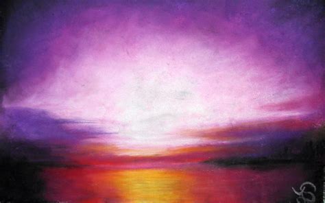 Purple Sunset Art.... Art, Painting, by Twinktrin on DeviantArt