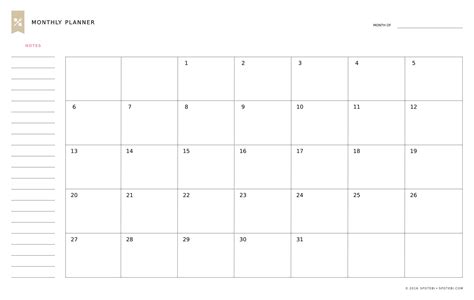 Monthly Planner Template