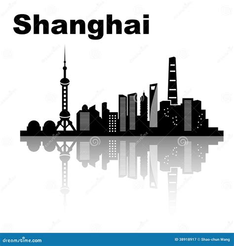 Shanghai skyline stock vector. Image of background, asia - 38918917