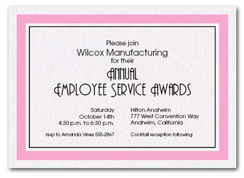 Pink Bordered Business Party Invitations