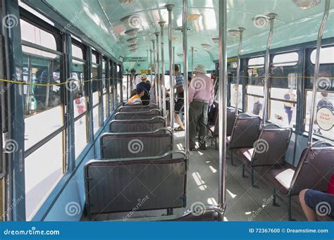 TORONTO, CANADA - MAY 28, 2016: Interior of Toronto 1951 PCC Vintage Streetcar Displayed on ...