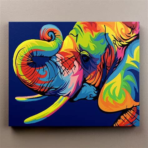 Abstract Elephant | Pop art canvas, Elephant canvas, Animal paintings