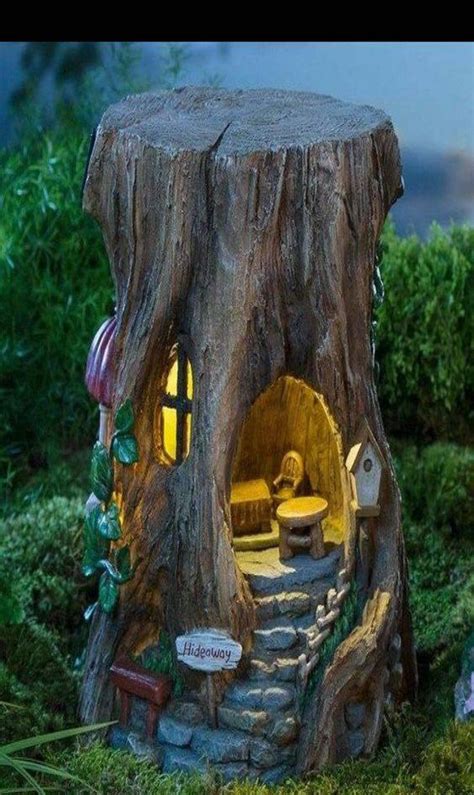 30 FAIRY GARDEN HOUSES – DIY Tree Stump Fairy House | Founterior