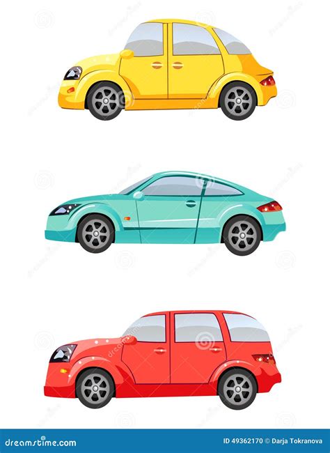 Set of three cars stock vector. Illustration of sedan - 49362170