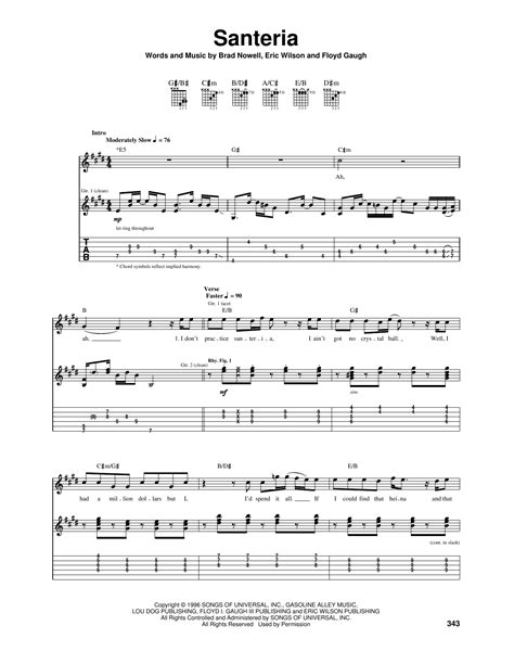 Santeria by Sublime - Guitar Tab - Guitar Instructor