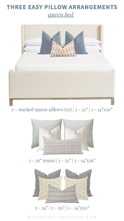 Three Easy Pillow Arrangements: Queen & King Beds | Easy pillows, Bed pillow arrangement, Pillow ...