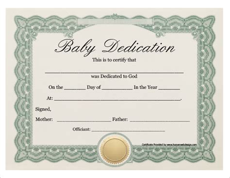 Baby Dedication Certificate Template (6) - TEMPLATES EXAMPLE | TEMPLATES EXAMPLE Blank ...