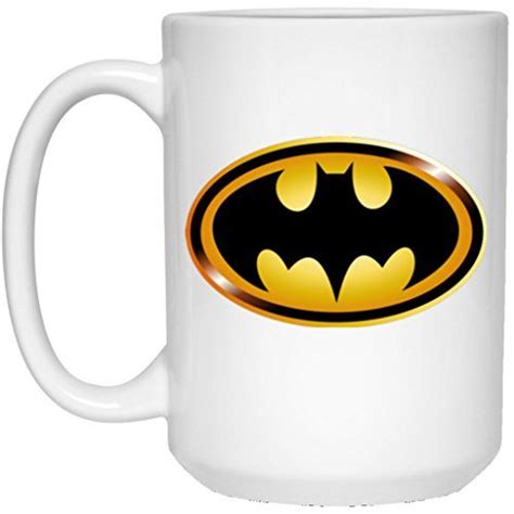 Batman Coffee Mug | Batman Mug Bubble Logo | 15 oz White Ceramic Mug Cup Great For Hot Chocolate ...