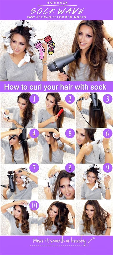 How to curl your hair with socks