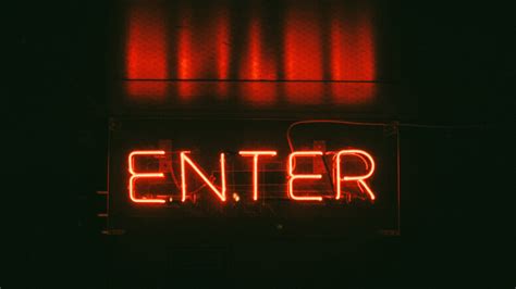 Wallpaper : night, photography, signs, enter, neon sign, darkness ...