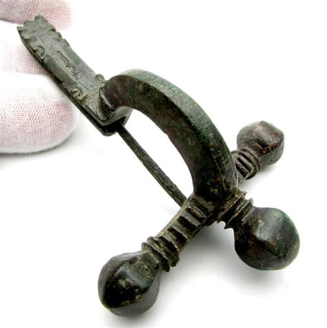 Large Ancient Roman Decorated Military Crossbow brooch / Fibula - 80 x ...