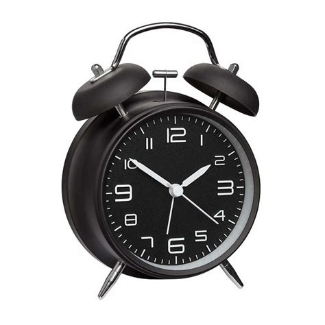 Buy TFA Loud Double Bells Alarm Clock Black 16cm Online | Oh Clocks