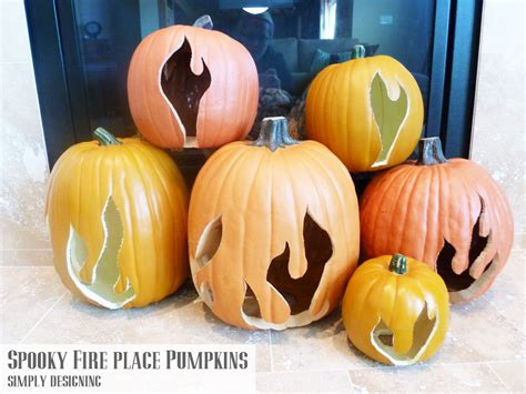 Pottery Barn Inspired Flaming Pumpkins #spookyspaces