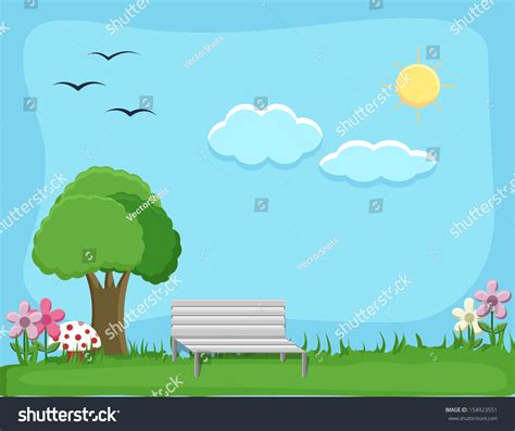 City Park Cartoon Background Vector: vector de stock (libre de regalías) 154923551 | Shutterstock