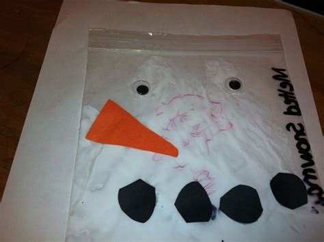 Melted Snowman in a Bag Craft for Toddlers