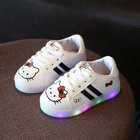 New Luminous Sneakers Glowing Shoes for Kids Hello Kitty Led Girls Baby ...