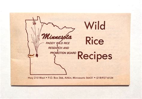 A collection of wild rice recipes from the Minnesota Paddy Wild Rice ...