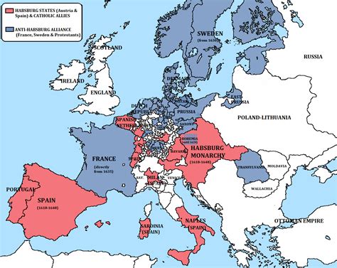 Alliances during Thirty Years' War (1618-1648) : r/europe