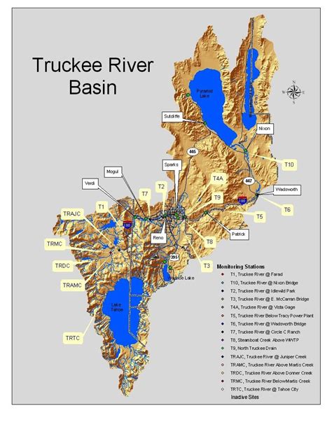 Truckee River Basin Map | Truckee river, River basin, Truckee