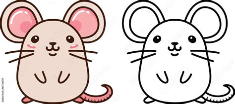 Cute Mice doodle style vector illustration, Cute Rat, rodent doodle cartoon style colored and ...