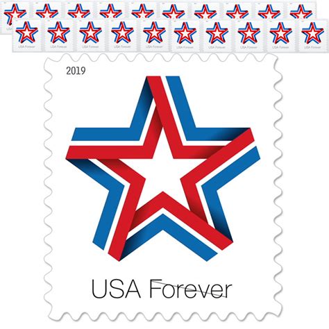 Star Ribbon Strip of 20 USPS First Class Forever Postage Stamps ...