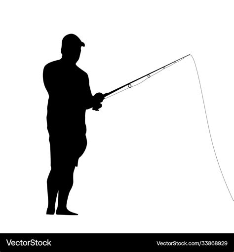 Fisherman silhouette Royalty Free Vector Image