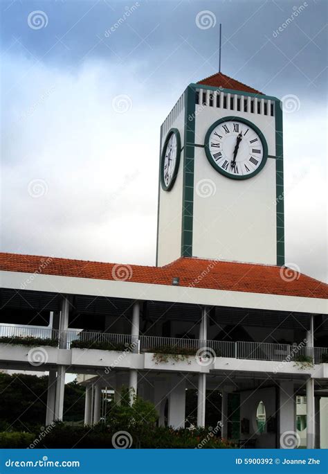 Clock tower in school stock photo. Image of telling, tall - 5900392