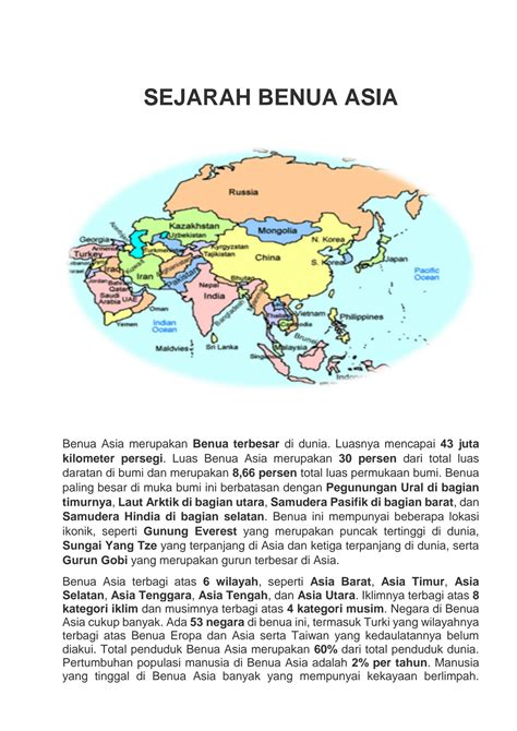 SOLUTION: Sejarah benua asia - Studypool