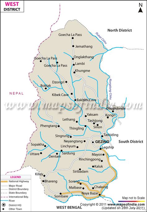 West Sikkim District Map