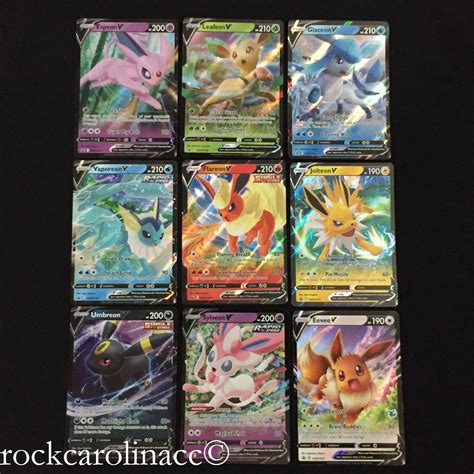 Pokemon EEVEE EVOLUTION V PROMO Complete SWSH 9 Card Set (NM/M) Umbreon ...