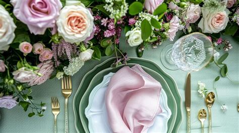 Premium Photo | Garden party tablescape elegance with floral table decor