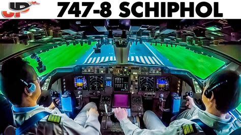 Piloting BOEING 747-8 into Schiphol with holding | Cockpit View - YouTube