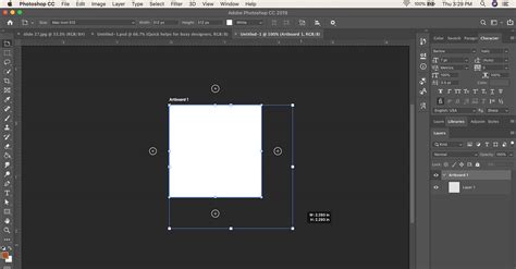 How to change artboard's size in Photoshop - imagy