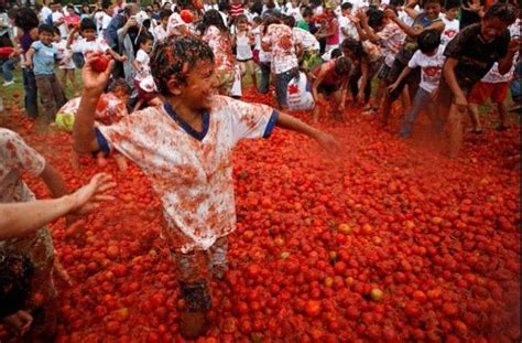 Unusual festivities: La Tomatina is celebrated on the last Wednesday of ...