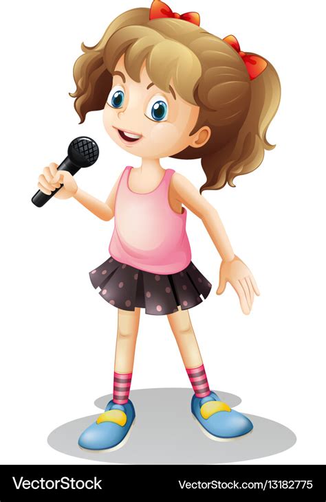 Little girl singing song Royalty Free Vector Image