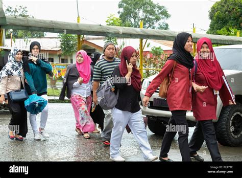 Students on the campus of Mindanao State University in Marawi. Mindanao Island, Philippines ...