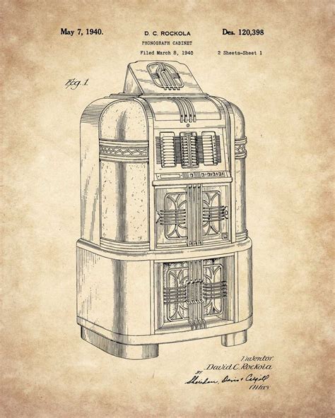 Music Art Decor Jukebox Patent Print Art 1940 Music Decor | Etsy