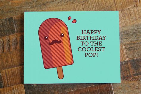 Dad Popsicle Birthday Card "Happy Birthday to the Coolest Pop!" – TinyBeeCards