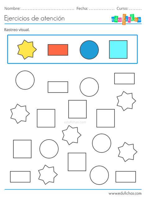 Fichas de Atención para Niños. Estimulación Cognitiva. Descargar PDF.