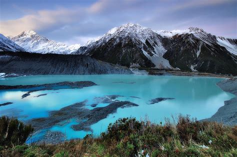 Mueller Glacier Lake And Mount Cook At Dusk Photograph by Nora Carol Photography