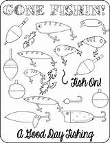 A Page Of Fishing Lures To Color Fish On Coloring sketch template