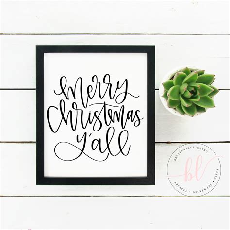 Merry Christmas Y'all SVG Merry Christmas Y'all - Etsy