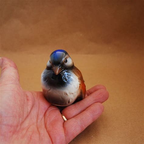 Vintage Ceramic Bird Figurine Goebel Blue And Brown Bird | Etsy ...