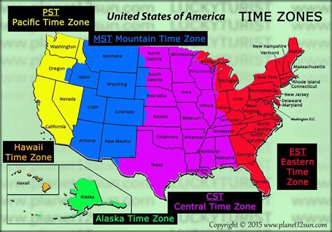 Usa Map With States And Time Zones - Vonny Sheelah