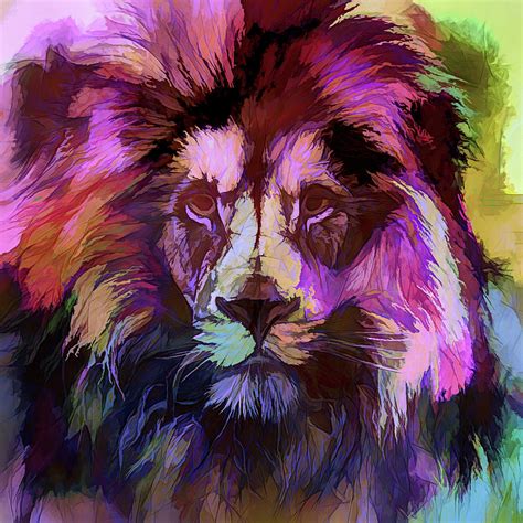 The Red Purple Lion Digital Art by Daniel Arrhakis - Fine Art America