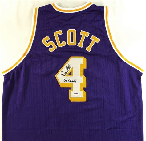 Byron Scott Signed Lakers Jersey Inscribed "3x Champ" (PSA COA) at Pristine Auction