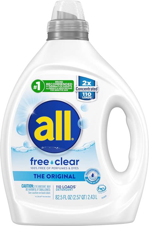 all Liquid Laundry Detergent, Free Clear for Sensitive Skin, 2X ...