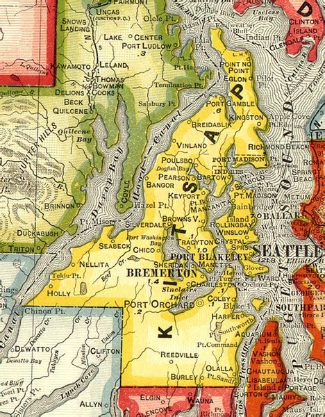 Kitsap County Washington 1909 Map - Brimmerton Wa • mappery