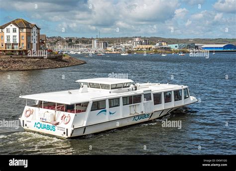 Cardiff Bay Aquabus Transport crossing the Cardiff Bay in south Wales UK Stock Photo - Alamy