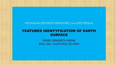 Identifying Earth surface features using satellite data | PPT